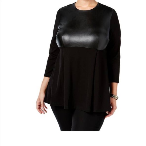 Melissa McCarthy Seven7 Tops - Melissa McCarthy Seven7 Peplum 3/4 Sleeve Top